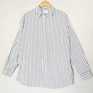 Calvin Klein‎ Men's S Striped Button Down Shirt Long Sleeve Relaxed Oversize Fit